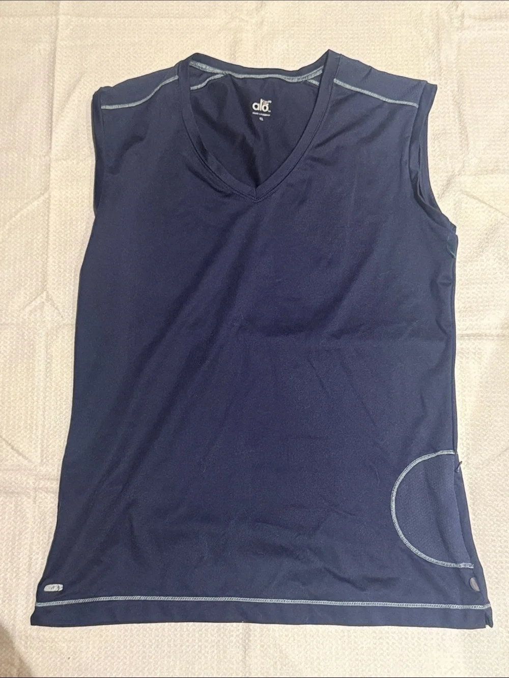 ALO Yoga Navy Blue V-Neck Performance Tank